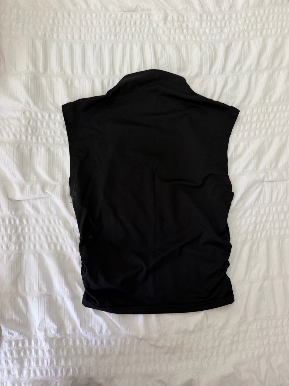 Sleeveless Black Mock Neck Women's Top